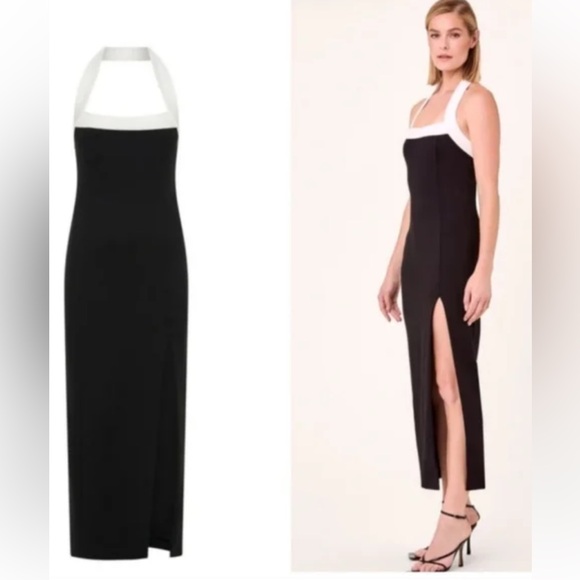 Nicholas Elegant Black White Halter Dress Jane Evening Size US XL - Picture 10 of 12
